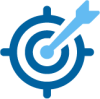 Icon of a bullseye and arrow